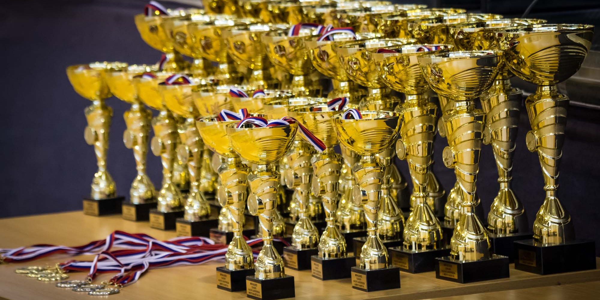 Row of trophies